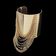  Złota bransoletka Bransoleta łańcuszki szeroka duża modna Kleopatra B242
