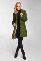 Zielony wełniany płaszcz damski zimowy - Anna