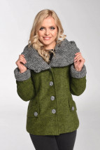  Elegancka wełniana kurtka zimowa damska zielona - Marika