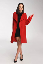  Elegancki damski płaszcz zimowy czerwony - Bona
